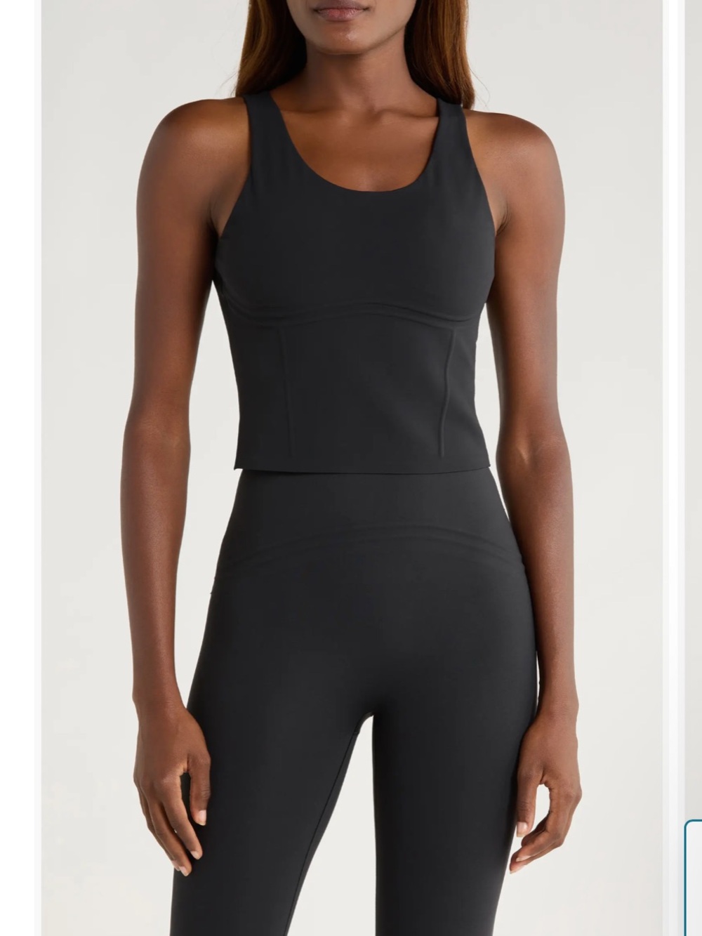 SPANX Contour Crop Tank Top Black Scoop Neck Shaping Tani Sz XS